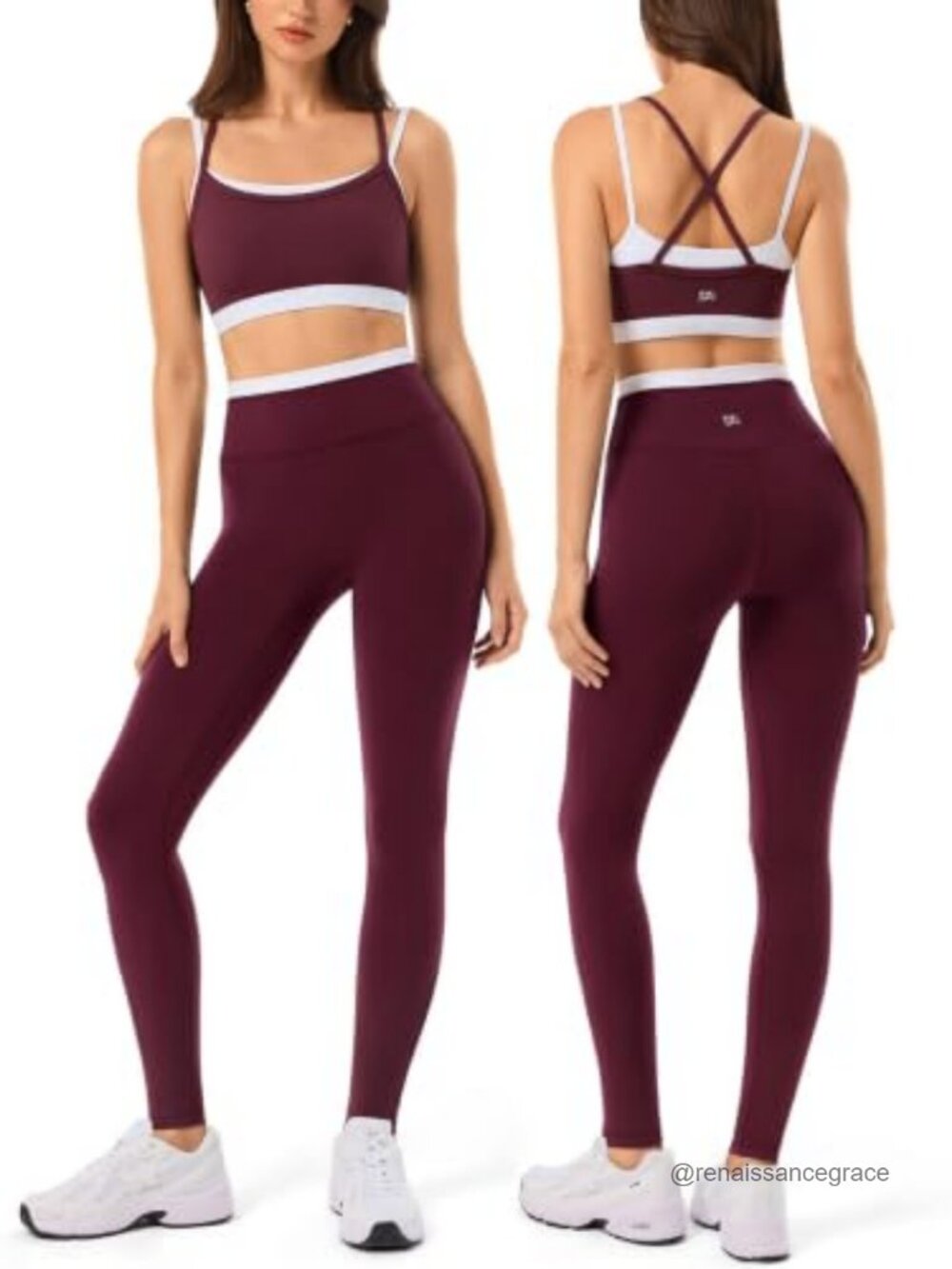 Women's 2-Piece Workout Set Nylon Spandex Sports Bra and Leggings